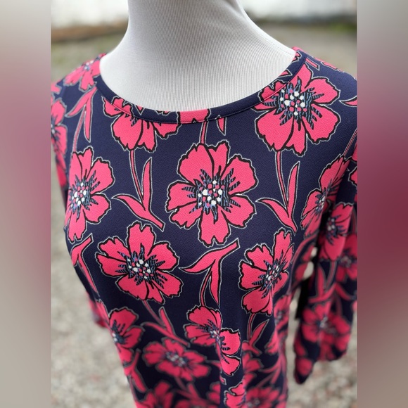 NWT Jones New York Floral Blouse • Pacific Navy/Fresh Guava - Picture 8 of 16